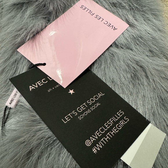 Avec Les Filles Faux Fur Crop Jacket Gray - Picture 16 of 16